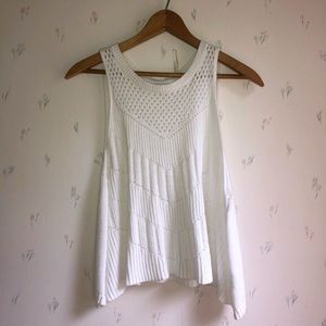 American Eagle White Knit Tank Top